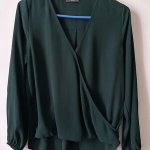 West Kei Deep Green Wrap Blouse